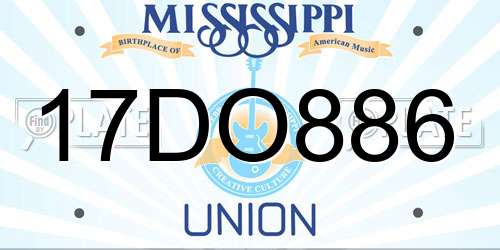 17DO886 Mississippi License Plate