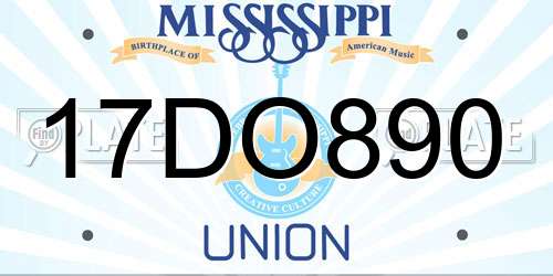 17DO890 Mississippi License Plate