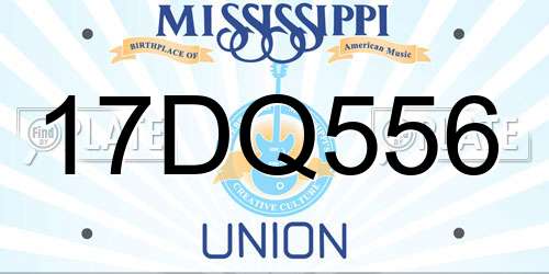 17DQ556 Mississippi License Plate
