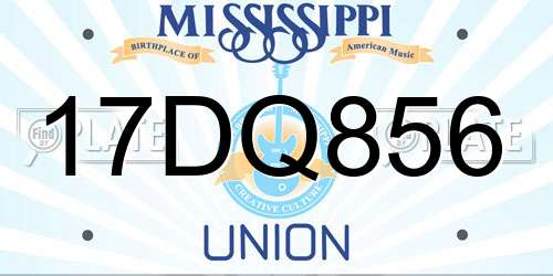 17DQ856 Mississippi License Plate