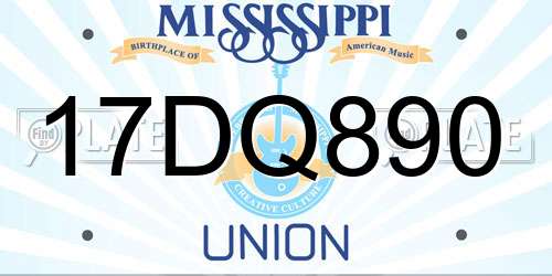 17DQ890 Mississippi License Plate