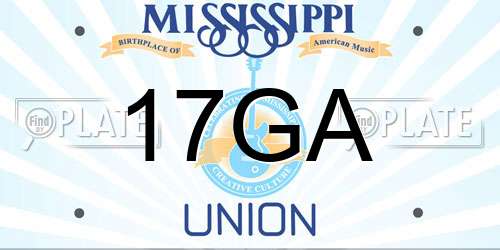 17GA Mississippi License Plate