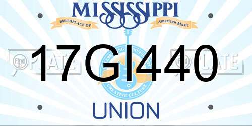 17GI440 Mississippi License Plate