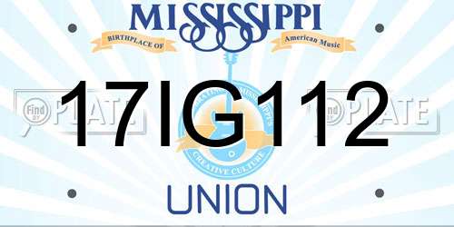 17IG112 Mississippi License Plate
