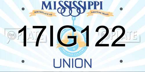 17IG122 Mississippi License Plate