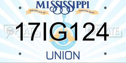 17IG124 Mississippi License Plate