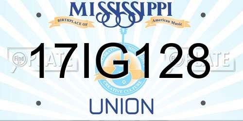 17IG128 Mississippi License Plate
