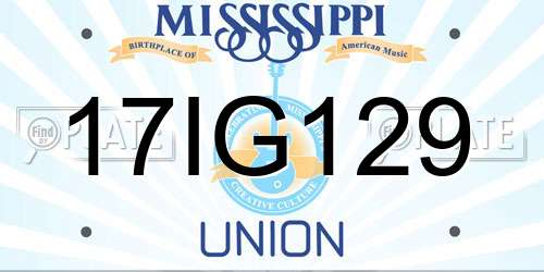 17IG129 Mississippi License Plate