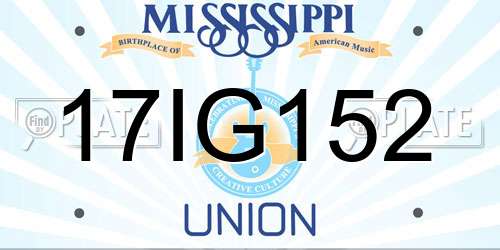 17IG152 Mississippi License Plate