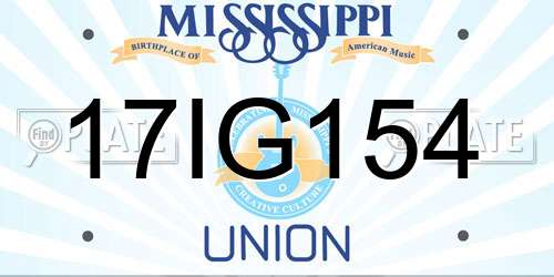 17IG154 Mississippi License Plate