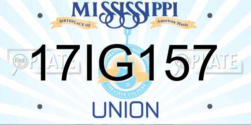 17IG157 Mississippi License Plate