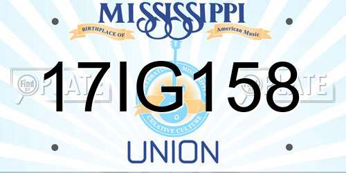 17IG158 Mississippi License Plate