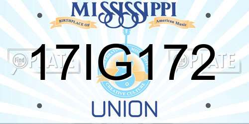 17IG172 Mississippi License Plate