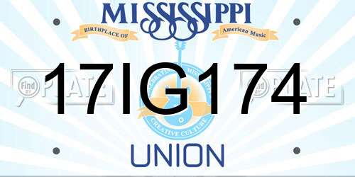 17IG174 Mississippi License Plate