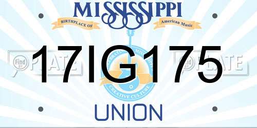 17IG175 Mississippi License Plate