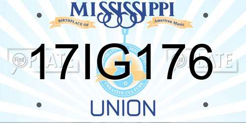 17IG176 Mississippi License Plate