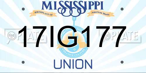 17IG177 Mississippi License Plate