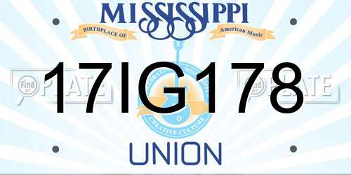 17IG178 Mississippi License Plate