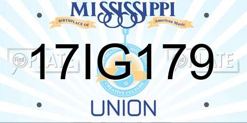 17IG179 Mississippi License Plate