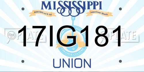 17IG181 Mississippi License Plate