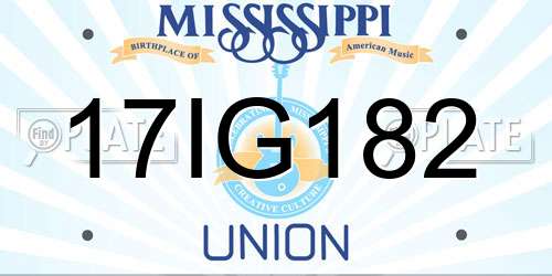 17IG182 Mississippi License Plate