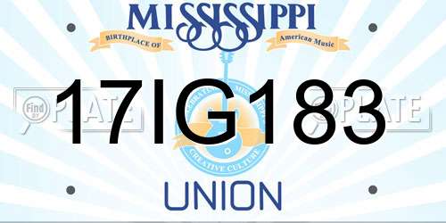 17IG183 Mississippi License Plate