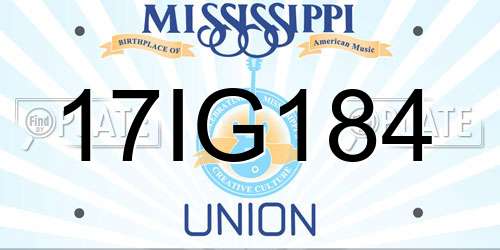 17IG184 Mississippi License Plate