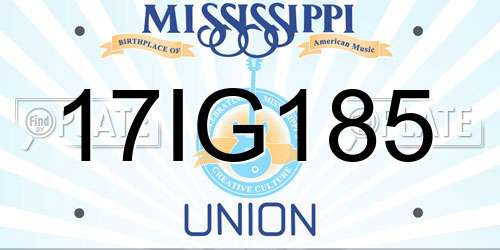 17IG185 Mississippi License Plate