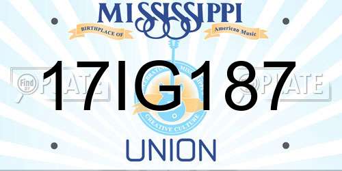 17IG187 Mississippi License Plate