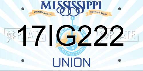 17IG222 Mississippi License Plate