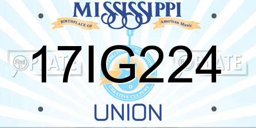 17IG224 Mississippi License Plate
