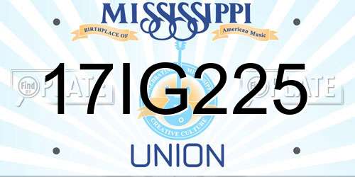 17IG225 Mississippi License Plate