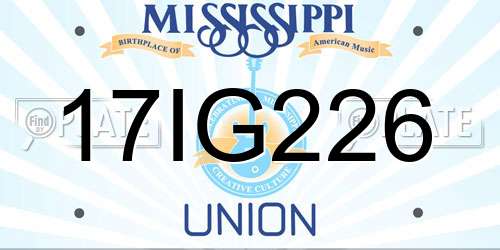 17IG226 Mississippi License Plate