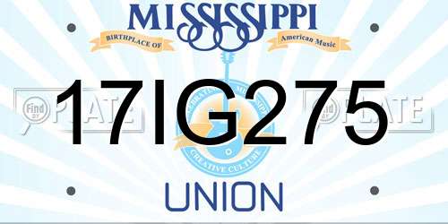 17IG275 Mississippi License Plate