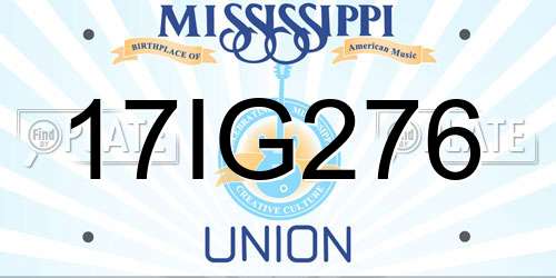 17IG276 Mississippi License Plate