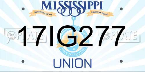 17IG277 Mississippi License Plate