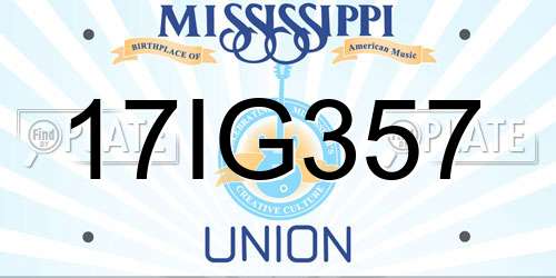 17IG357 Mississippi License Plate