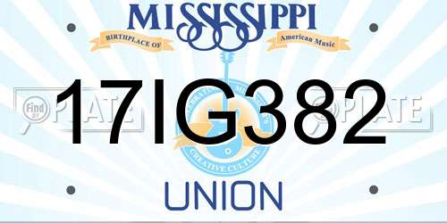 17IG382 Mississippi License Plate