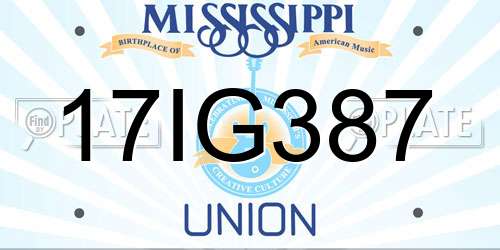 17IG387 Mississippi License Plate