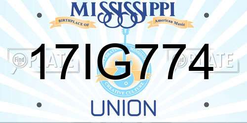 17IG774 Mississippi License Plate