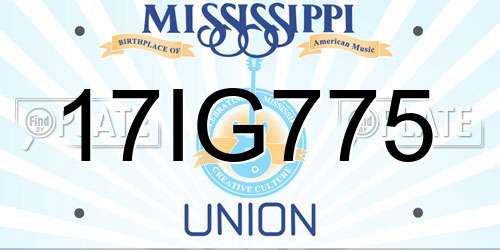 17IG775 Mississippi License Plate