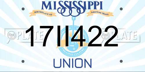 17II422 Mississippi License Plate