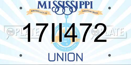 17II472 Mississippi License Plate