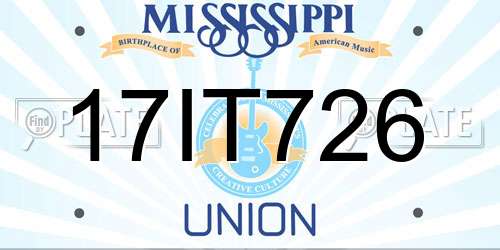 17IT726 Mississippi License Plate