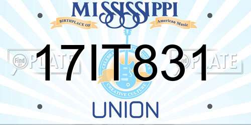 17IT831 Mississippi License Plate