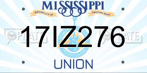 17IZ276 Mississippi License Plate