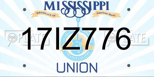 17IZ776 Mississippi License Plate