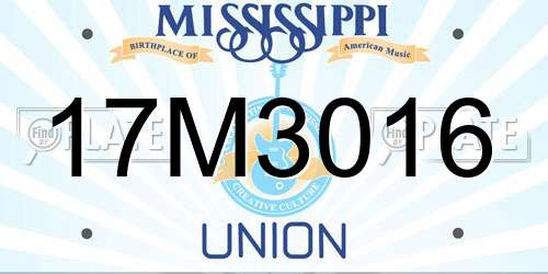 17M3016 Mississippi License Plate