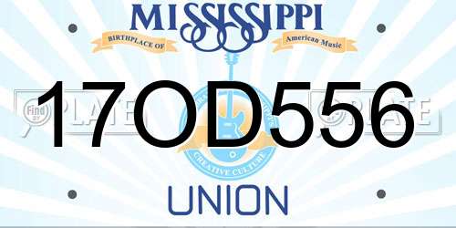 17OD556 Mississippi License Plate