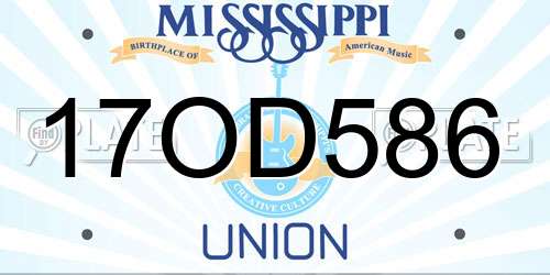 17OD586 Mississippi License Plate